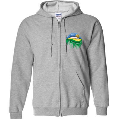 Rwanda Lips Dripping Full Zip Hoodie