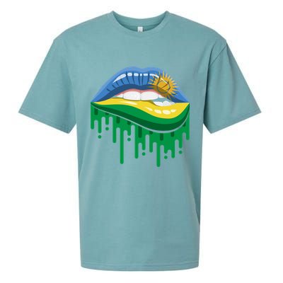 Rwanda Lips Dripping Sueded Cloud Jersey T-Shirt