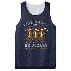 Reindeer Line Dance And Be Merry Christmas Festive Dancing Mesh Reversible Basketball Jersey Tank