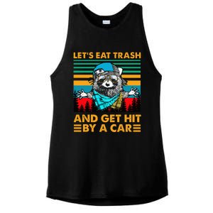 Racoon Let's Eat Trash And Get Hit By Car Ladies PosiCharge Tri-Blend Wicking Tank