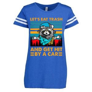 Racoon Let's Eat Trash And Get Hit By Car Enza Ladies Jersey Football T-Shirt