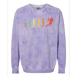 Retro Lacrosse Evolution Gift For Lacrosse Players Colorblast Crewneck Sweatshirt