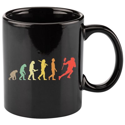 Retro Lacrosse Evolution Gift For Lacrosse Players 11oz C Handle Ceramic Mug