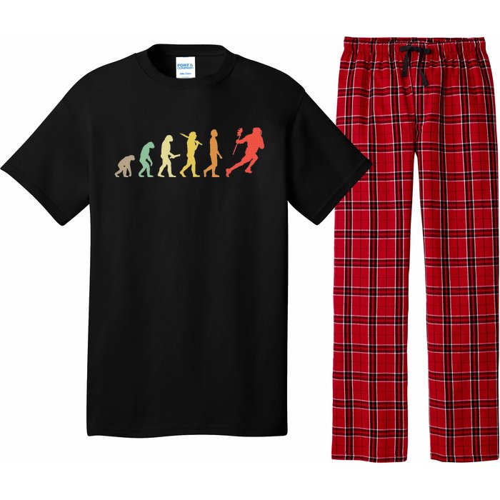 Retro Lacrosse Evolution Gift For Lacrosse Players Pajama Set