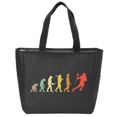 Retro Lacrosse Evolution Gift For Lacrosse Players Zip Tote Bag