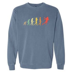 Retro Lacrosse Evolution Gift For Lacrosse Players Garment-Dyed Sweatshirt