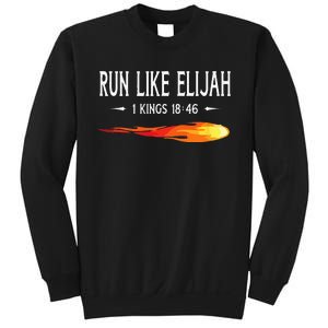 Run Like Elijah Funny Christian Runner Bible Verse Sweatshirt