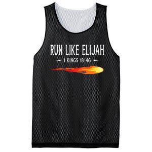 Run Like Elijah Funny Christian Runner Bible Verse Mesh Reversible Basketball Jersey Tank