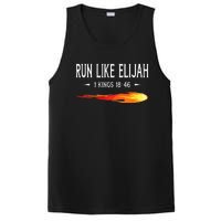 Run Like Elijah Funny Christian Runner Bible Verse PosiCharge Competitor Tank