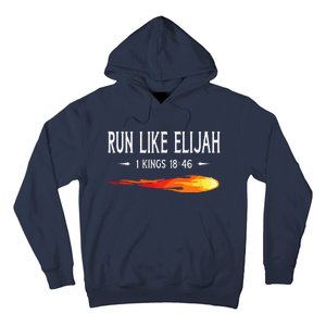 Run Like Elijah Funny Christian Runner Bible Verse Hoodie