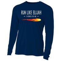 Run Like Elijah Funny Christian Runner Bible Verse Cooling Performance Long Sleeve Crew