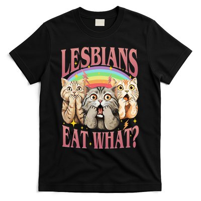 Retro Lgbt Eat What Cat Lesbian Pride Month Equal Rights T-Shirt