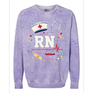 Rn Life Essentials Rn Nurse Life Gift Idea Colorblast Crewneck Sweatshirt