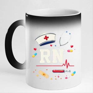 Rn Life Essentials Rn Nurse Life Gift Idea 11oz Black Color Changing Mug