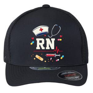 Rn Life Essentials Rn Nurse Life Gift Idea Flexfit Unipanel Trucker Cap