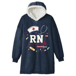 Rn Life Essentials Rn Nurse Life Gift Idea Hooded Wearable Blanket