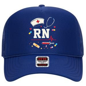 Rn Life Essentials Rn Nurse Life Gift Idea High Crown Mesh Back Trucker Hat