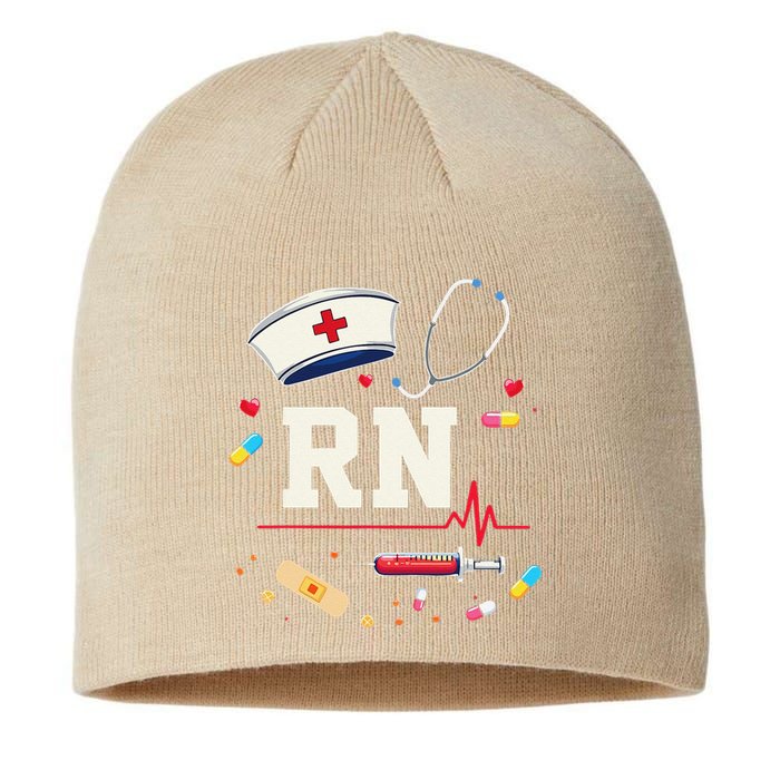 Rn Life Essentials Rn Nurse Life Gift Idea Sustainable Beanie