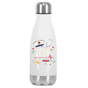 Rn Life Essentials Rn Nurse Life Gift Idea Stainless Steel Insulated Water Bottle