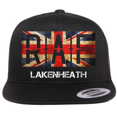 Raf Lakenheath England Airforce Vintage Distressed Flat Bill Trucker Hat