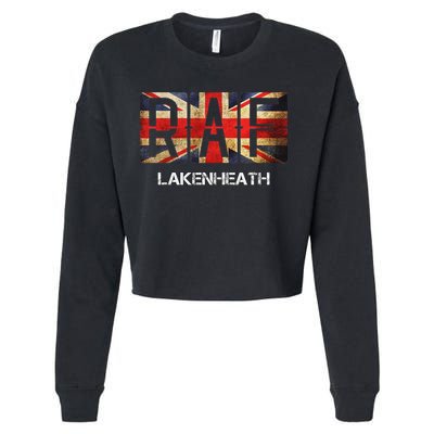Raf Lakenheath England Airforce Vintage Distressed Cropped Pullover Crew