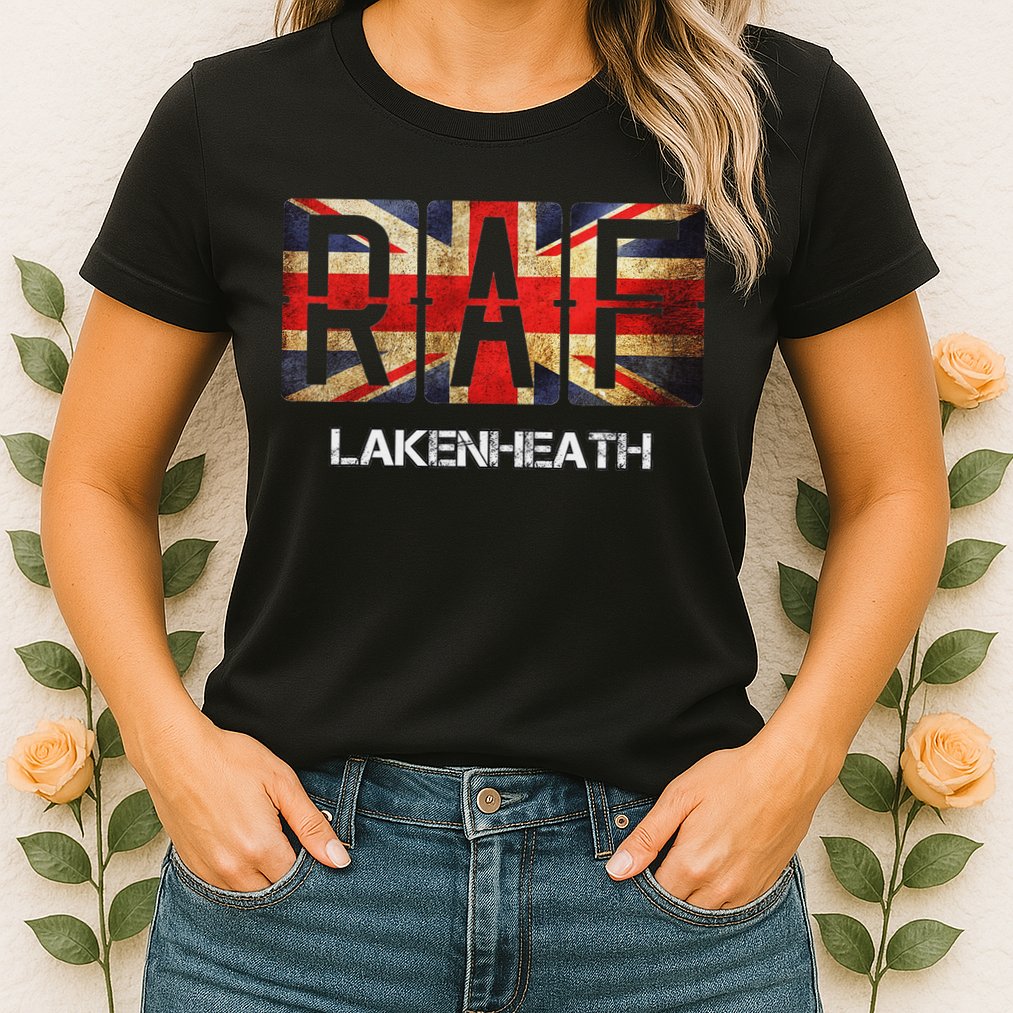 Raf Lakenheath England Airforce Vintage Distressed Womens T-Shirt