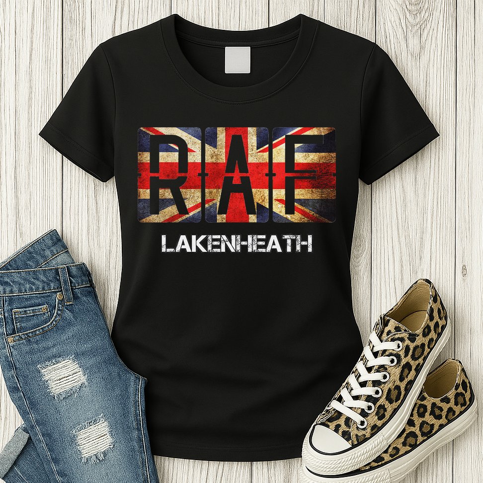 Raf Lakenheath England Airforce Vintage Distressed Womens T-Shirt