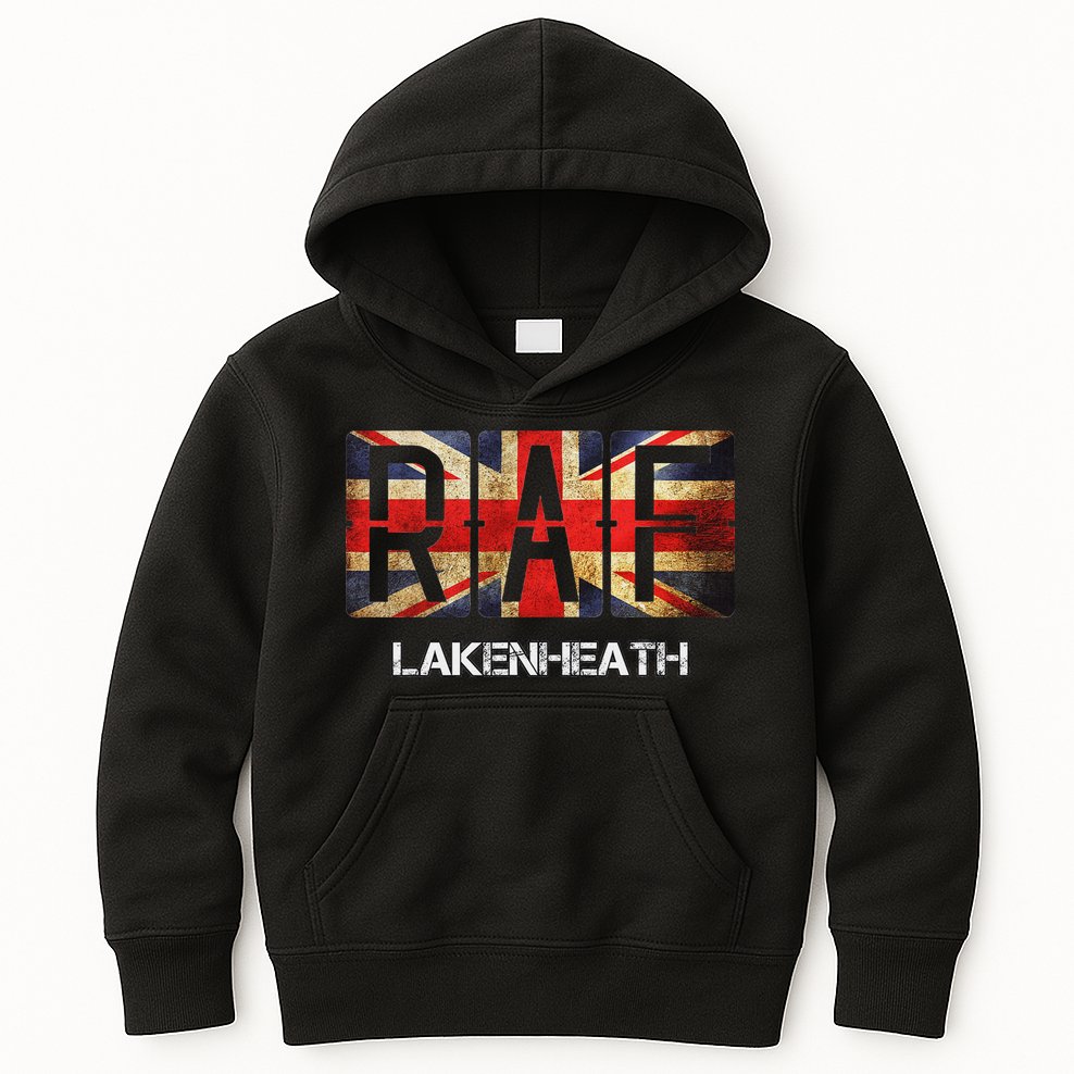 Raf Lakenheath England Airforce Vintage Distressed Kids Hoodie