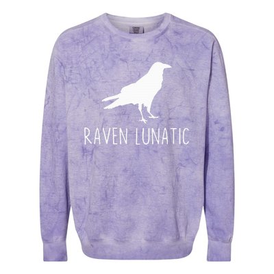 Raven Lunatic Funny Goth Bird Lover Halloween Party Gift Colorblast Crewneck Sweatshirt