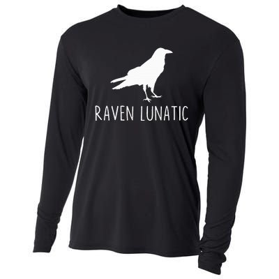 Raven Lunatic Funny Goth Bird Lover Halloween Party Gift Cooling Performance Long Sleeve Crew