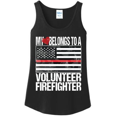 Red Line Flag Fireman Wife Girlfriend Volunteer Firefighter Ladies Essential Tank