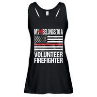 Red Line Flag Fireman Wife Girlfriend Volunteer Firefighter Ladies Essential Flowy Tank