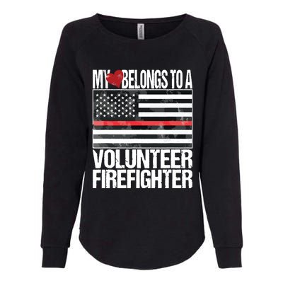 Red Line Flag Fireman Wife Girlfriend Volunteer Firefighter Womens California Wash Sweatshirt