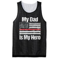 Red Line Flag Shirts My Dad Is My Hero Firefighter Mesh Reversible Basketball Jersey Tank