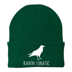 Raven Lunatic Funny Goth Bird Lover Halloween Party Gift Knit Cap Winter Beanie