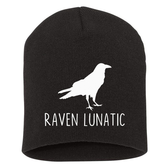 Raven Lunatic Funny Goth Bird Lover Halloween Party Gift Short Acrylic Beanie