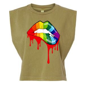 Rainbow Lips Fashion Lip Art Design Print Colorful Gift Meaningful Gift Garment-Dyed Women's Muscle Tee