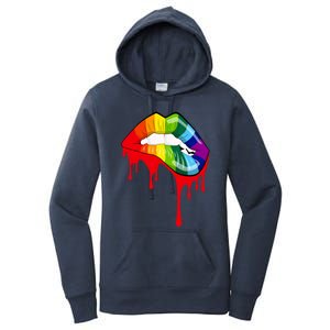 Rainbow Lips Fashion Lip Art Design Print Colorful Gift Meaningful Gift Women's Pullover Hoodie