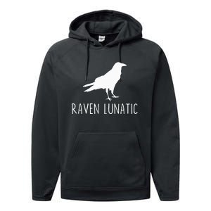 Raven Lunatic Funny Goth Bird Lover Halloween Party Gift Performance Fleece Hoodie