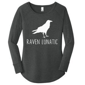 Raven Lunatic Funny Goth Bird Lover Halloween Party Gift Women's Perfect Tri Tunic Long Sleeve Shirt