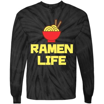 Ra Life Featuring Tasty Japanese Noodle Bowl Tie-Dye Long Sleeve Shirt