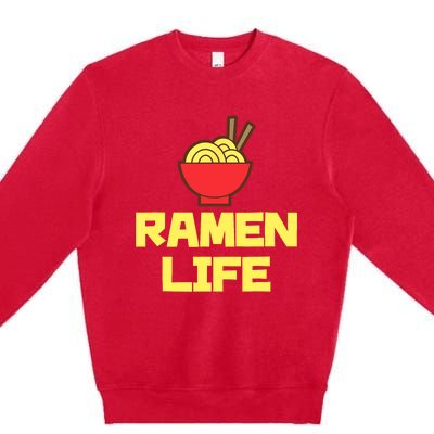 Ra Life Featuring Tasty Japanese Noodle Bowl Premium Crewneck Sweatshirt