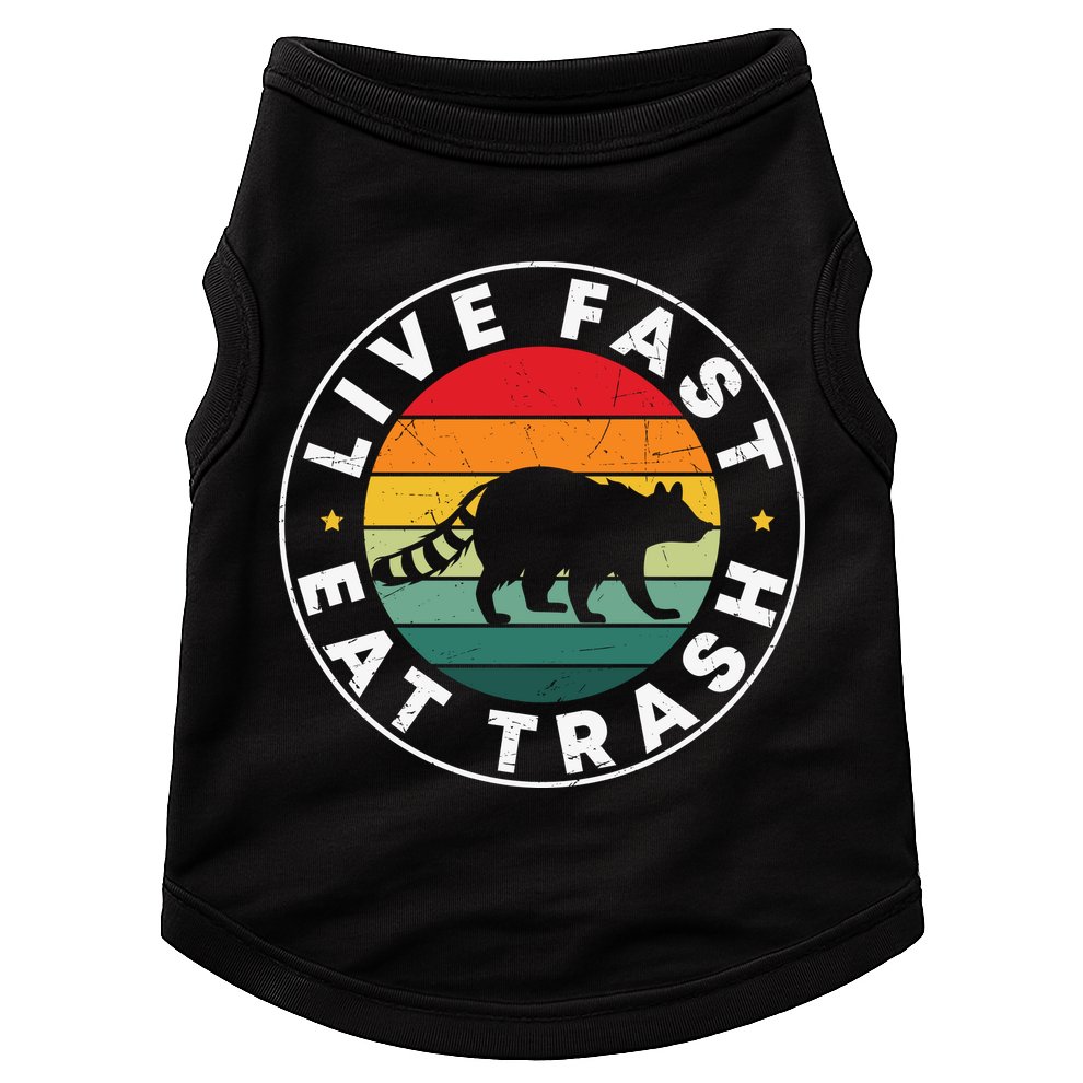 Retro Live Fast Eat Trash Doggie Tank