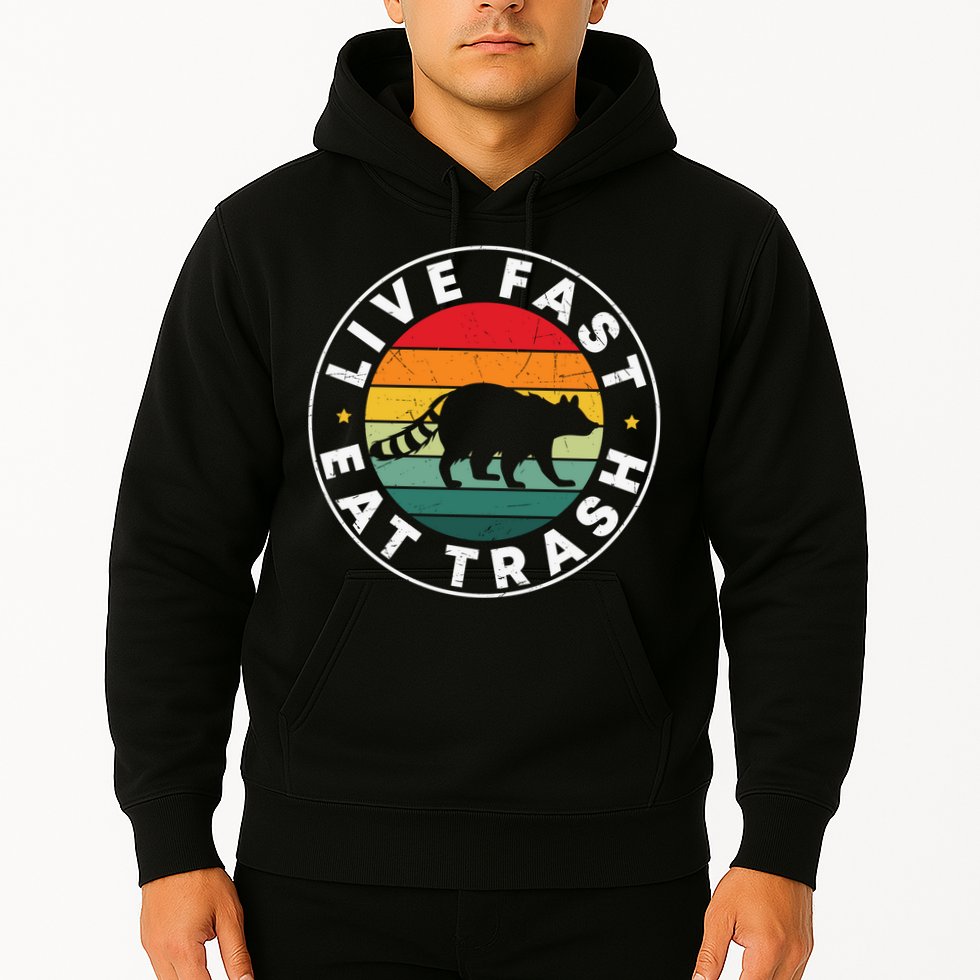 Retro Live Fast Eat Trash Hoodie