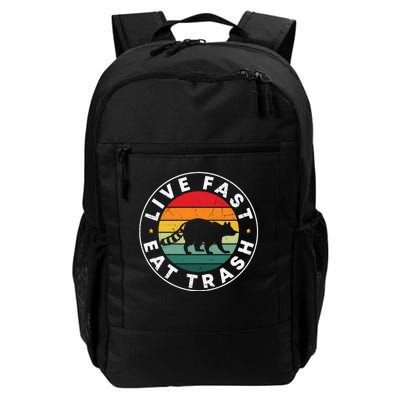 Retro Live Fast Eat Trash Daily Commute Backpack