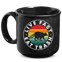 Retro Live Fast Eat Trash 15oz Campfire Ceramic Mug