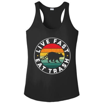 Retro Live Fast Eat Trash Ladies PosiCharge Competitor Racerback Tank