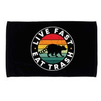 Retro Live Fast Eat Trash Microfiber Hand Towel