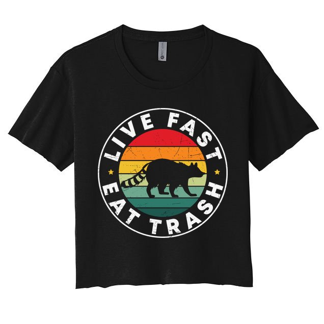Retro Live Fast Eat Trash Crop Top