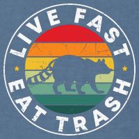 Retro Live Fast Eat Trash Garment-Dyed Sweatshirt